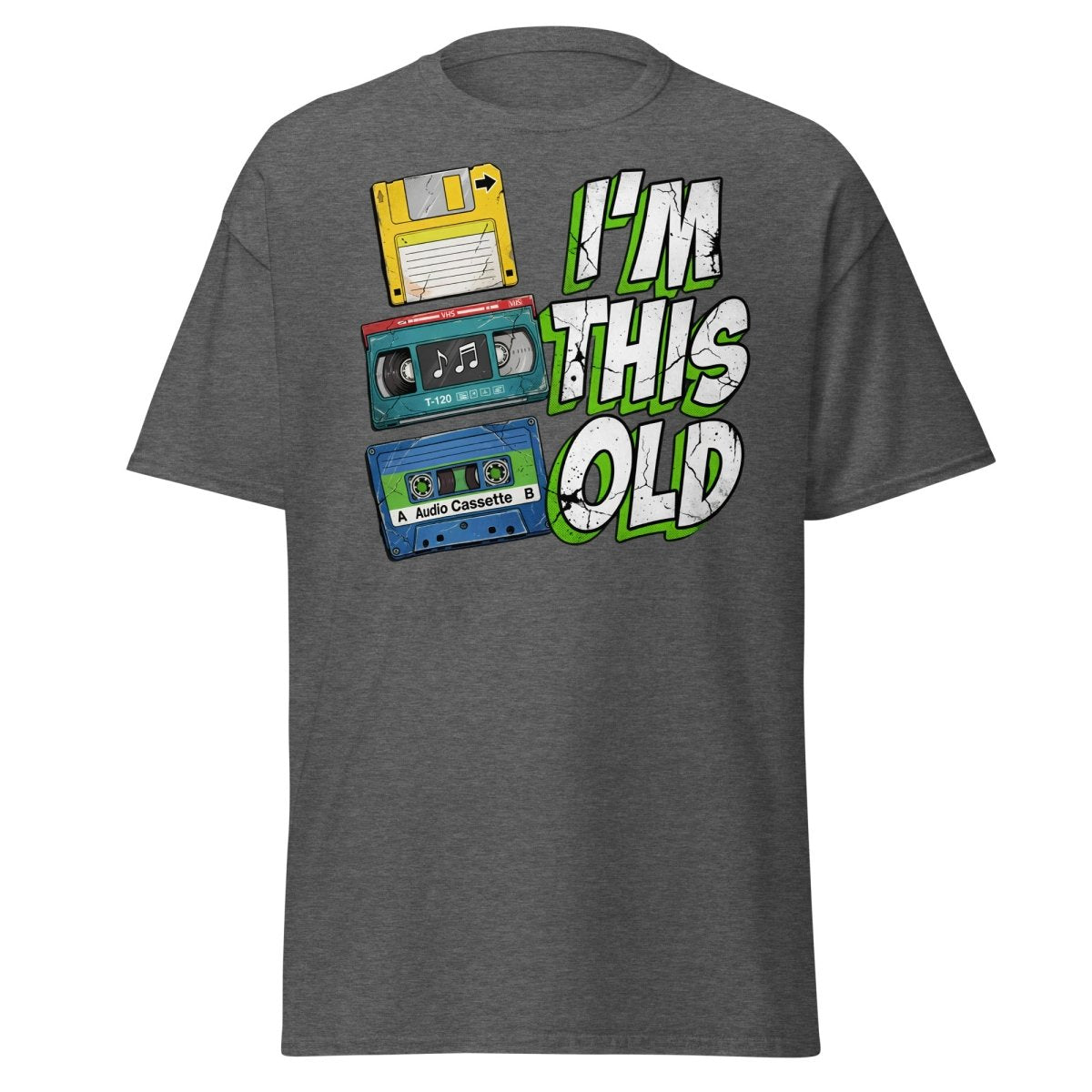 I'm This Old Retro Tech T-Shirt - 80s 90s Vintage Tee - Dark Heather - TeeRipple