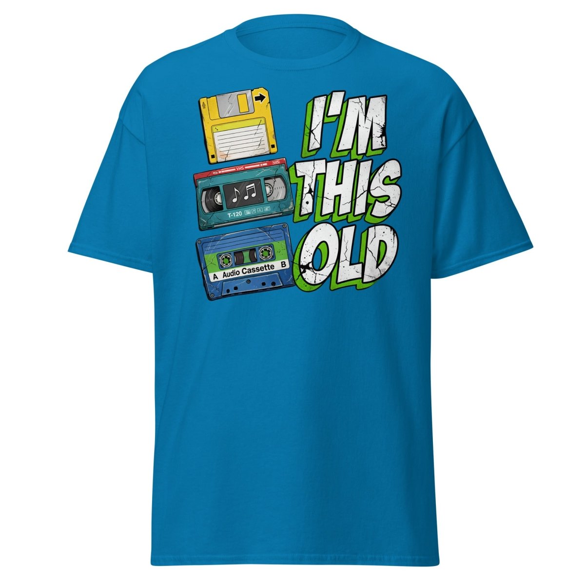I'm This Old Retro Tech T-Shirt - 80s 90s Vintage Tee - Sapphire - TeeRipple