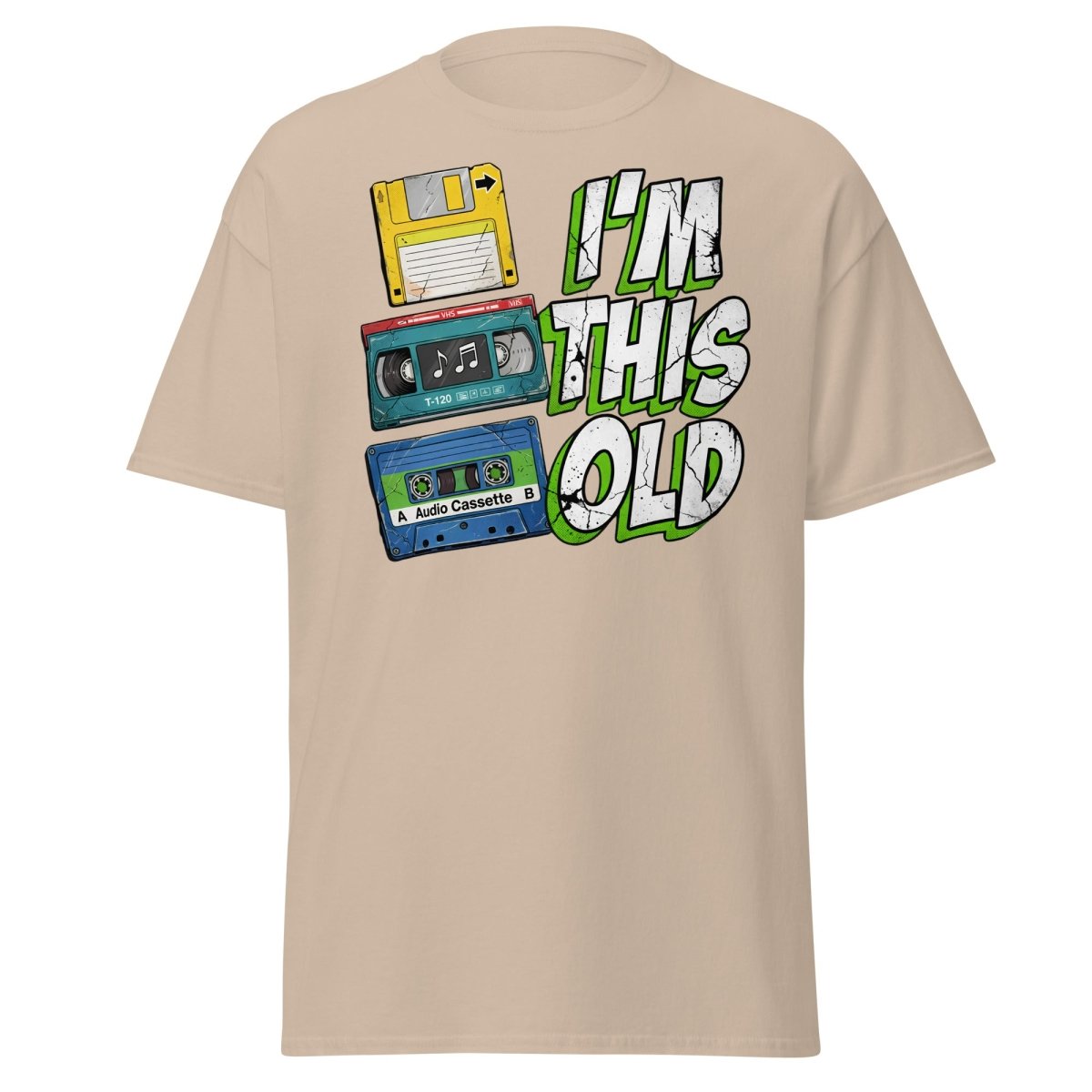 I'm This Old Retro Tech T-Shirt - 80s 90s Vintage Tee - Sand - TeeRipple