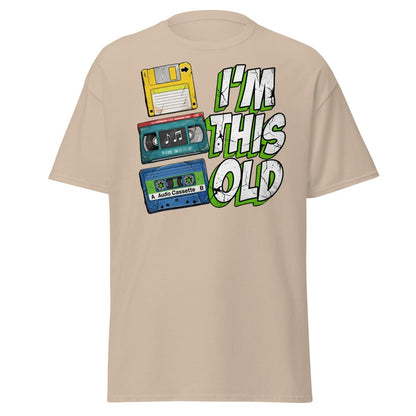 I'm This Old Retro Tech T-Shirt - 80s 90s Vintage Tee - Sand - TeeRipple