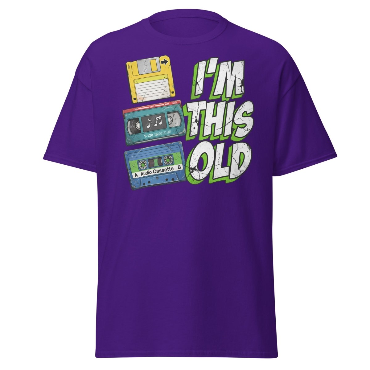 I'm This Old Retro Tech T-Shirt - 80s 90s Vintage Tee - Purple - TeeRipple