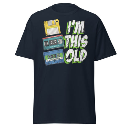 I'm This Old Retro Tech T-Shirt - 80s 90s Vintage Tee - Navy - TeeRipple
