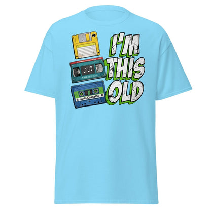 I'm This Old Retro Tech T-Shirt - 80s 90s Vintage Tee - Sky - TeeRipple