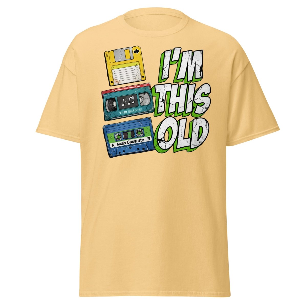 I'm This Old Retro Tech T-Shirt - 80s 90s Vintage Tee - Yellow Haze - TeeRipple