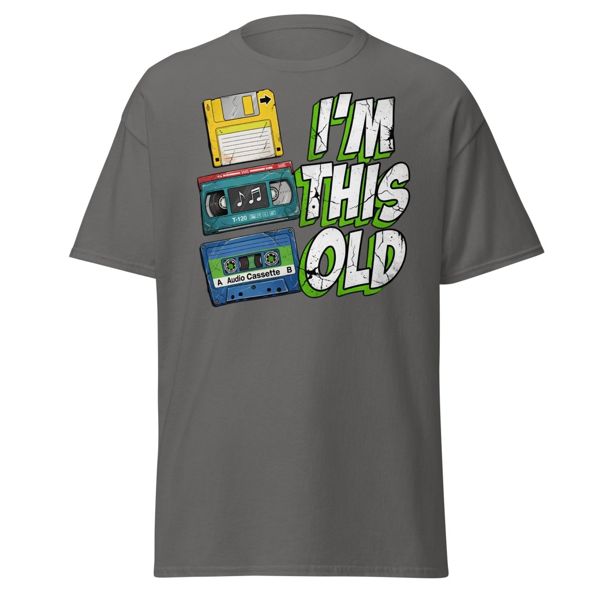 I'm This Old Retro Tech T-Shirt - 80s 90s Vintage Tee - Charcoal - TeeRipple