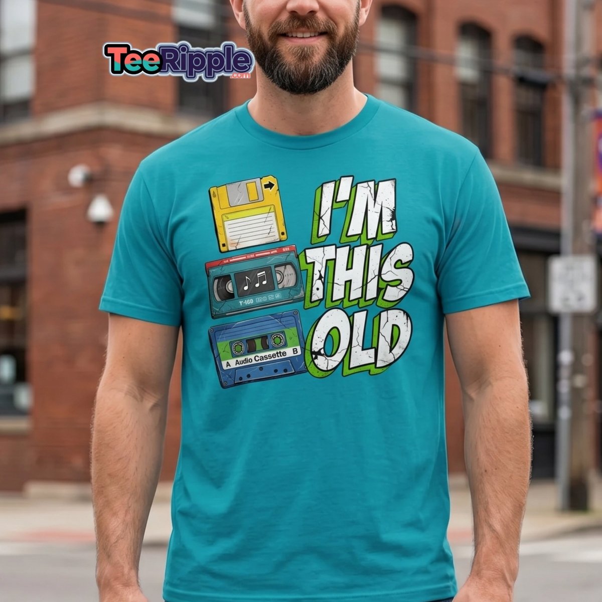 I'm This Old Retro Tech T-Shirt - 80s 90s Vintage Tee - Maroon - TeeRipple