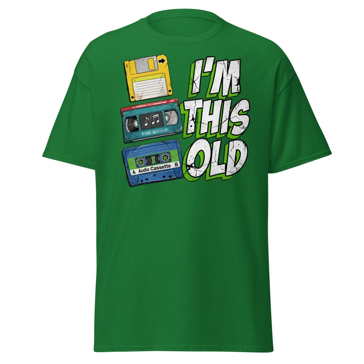 I'm This Old Retro Tech T-Shirt - 80s 90s Vintage Tee - Turf Green - TeeRipple