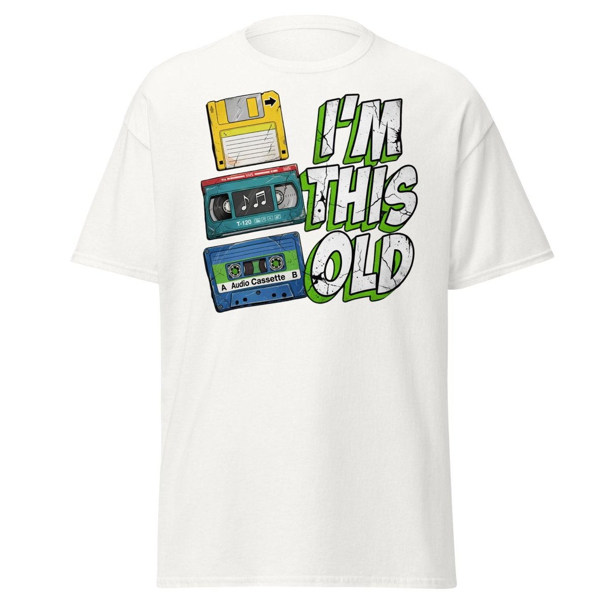 I'm This Old Retro Tech T-Shirt - 80s 90s Vintage Tee - White - TeeRipple
