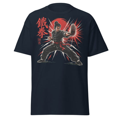 Iron Fist Kung Fu Warrior Comic Book T-Shirt - Navy - TeeRipple