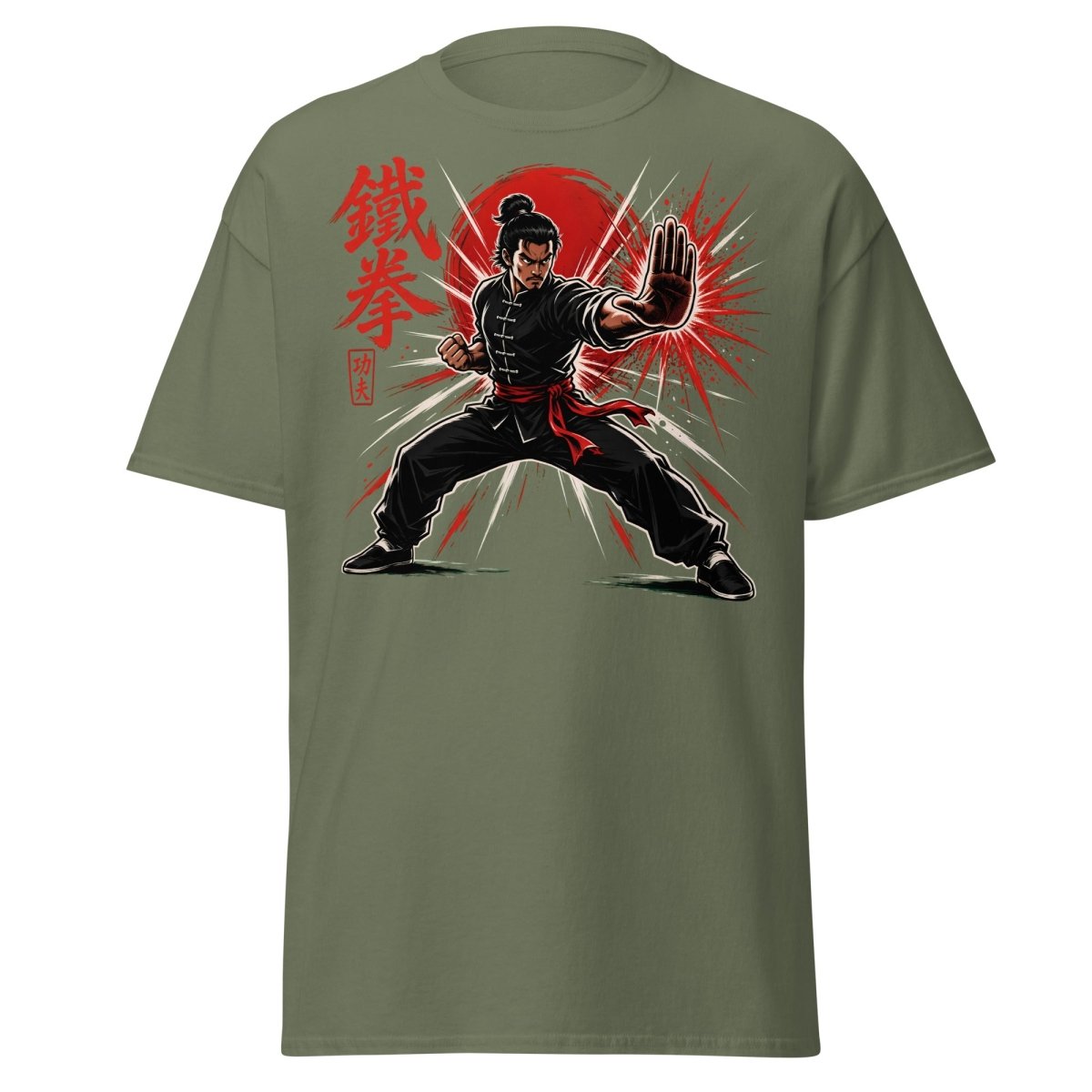 Iron Fist Kung Fu Warrior Comic Book T-Shirt - Military Green - TeeRipple