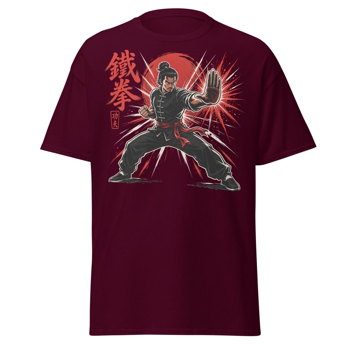 Iron Fist Kung Fu Warrior Comic Book T-Shirt - Maroon - TeeRipple