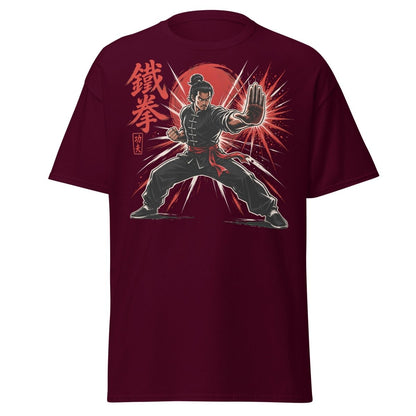 Iron Fist Kung Fu Warrior Comic Book T-Shirt - Maroon - TeeRipple