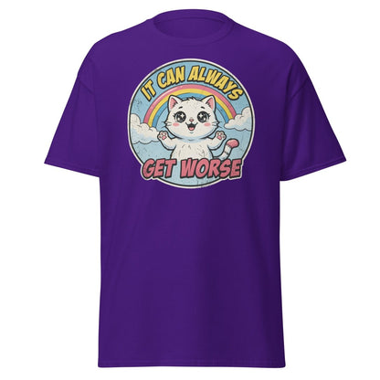 It Can Always Get Worse Funny Cat T-Shirt - Purple - TeeRipple