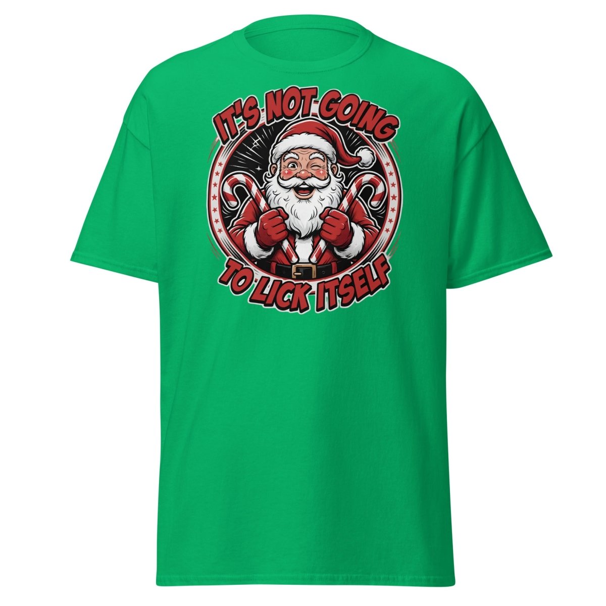 It's Not Going To Lick Itself Santa T-Shirt | Funny Christmas Tee - Irish Green - TeeRipple