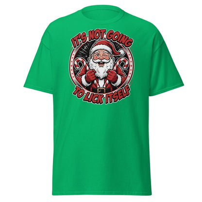It's Not Going To Lick Itself Santa T-Shirt | Funny Christmas Tee - Irish Green - TeeRipple