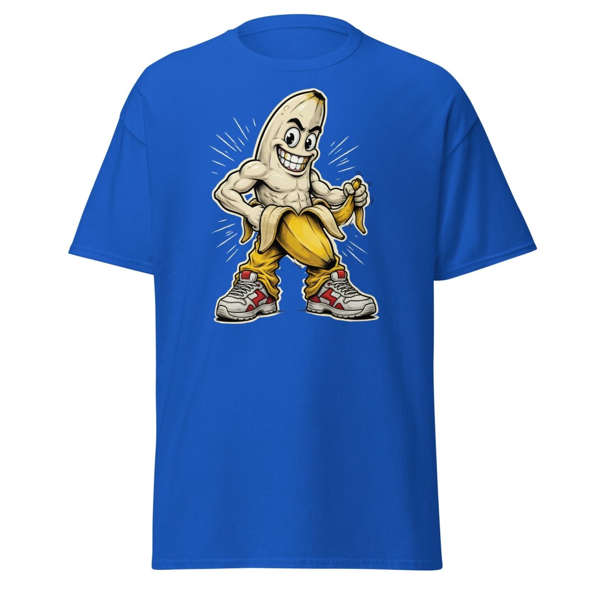 Jacked Banana T-Shirt - Funny Muscular Banana Tee - Royal - TeeRipple