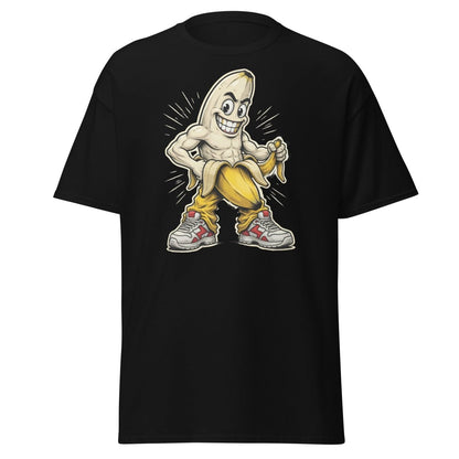 Jacked Banana T-Shirt - Funny Muscular Banana Tee - Black - TeeRipple