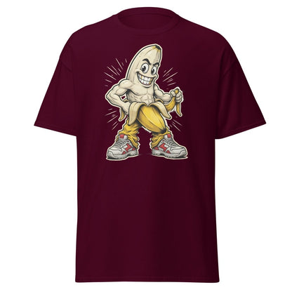 Jacked Banana T-Shirt - Funny Muscular Banana Tee - Maroon - TeeRipple