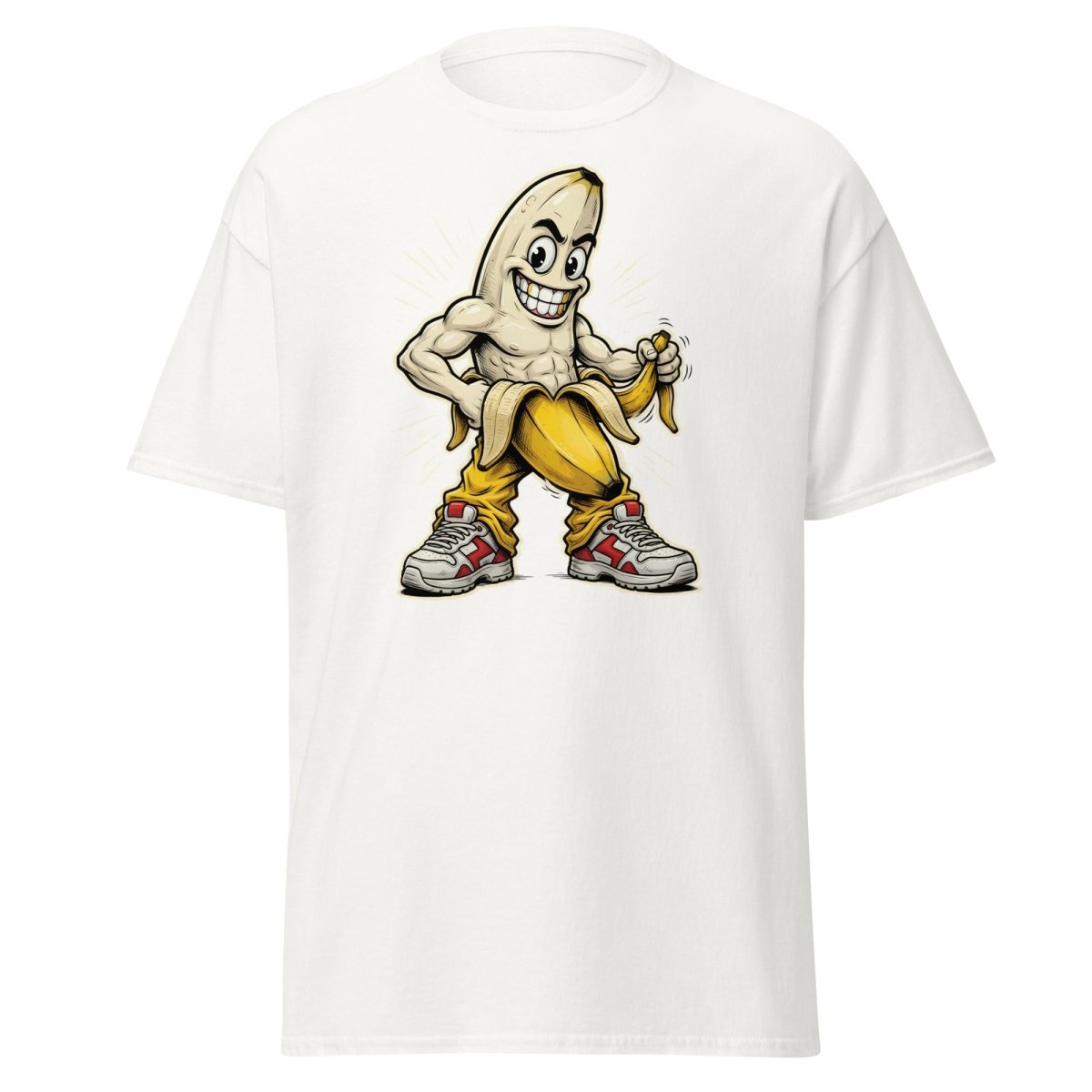 Jacked Banana T-Shirt - Funny Muscular Banana Tee - White - TeeRipple