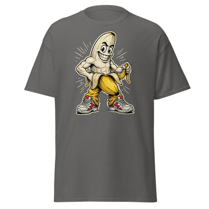 Jacked Banana T-Shirt - Funny Muscular Banana Tee - Charcoal - TeeRipple