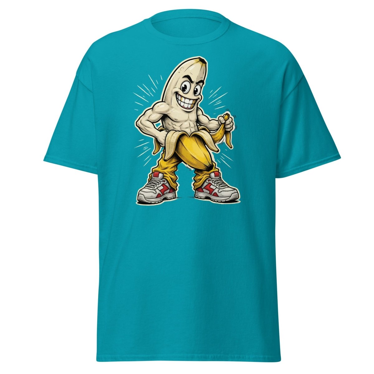 Jacked Banana T-Shirt - Funny Muscular Banana Tee - Tropical Blue - TeeRipple