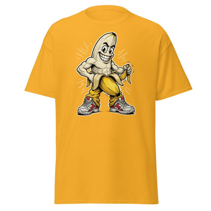 Jacked Banana T-Shirt - Funny Muscular Banana Tee - Gold - TeeRipple