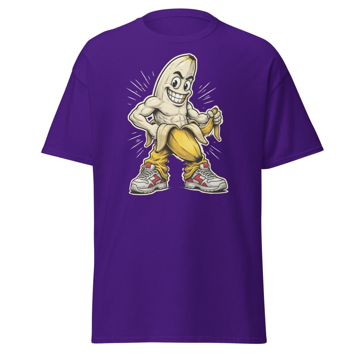 Jacked Banana T-Shirt - Funny Muscular Banana Tee - Purple - TeeRipple