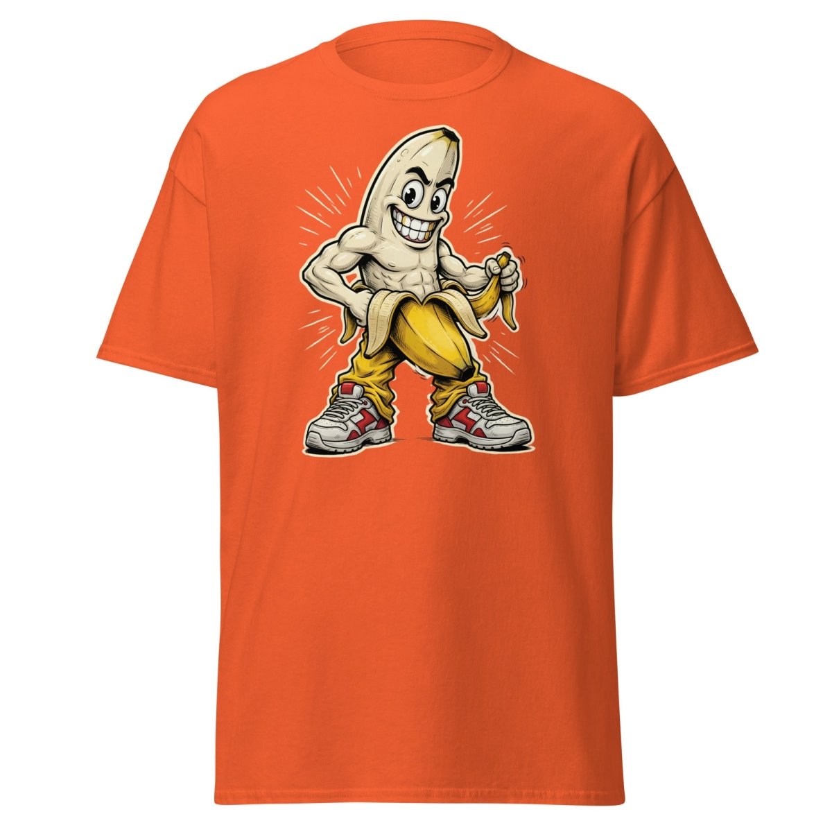 Jacked Banana T-Shirt - Funny Muscular Banana Tee - Orange - TeeRipple