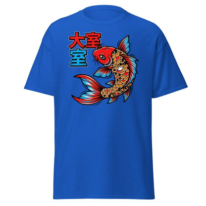 Japanese Koi Fish T-Shirt - Lucky Tattoo Art Tee - Royal - TeeRipple