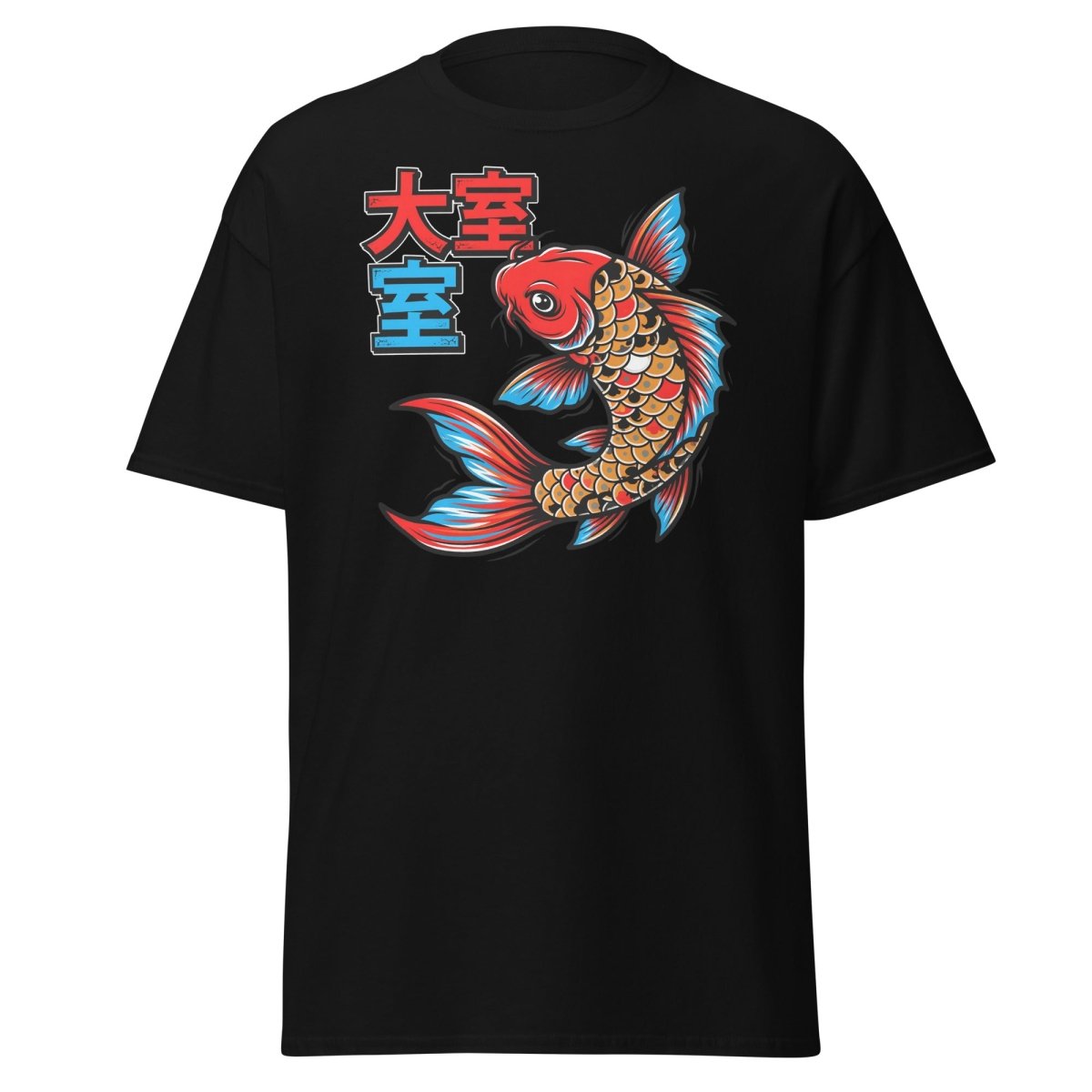 Japanese Koi Fish T-Shirt - Lucky Tattoo Art Tee - Black - TeeRipple