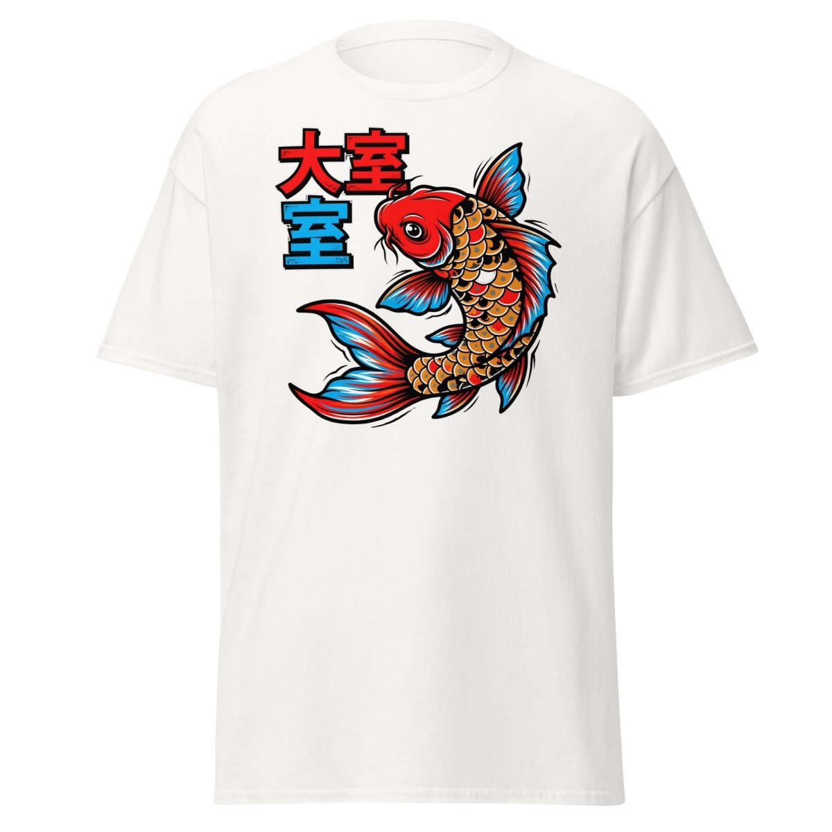 Japanese Koi Fish T-Shirt - Lucky Tattoo Art Tee - White - TeeRipple