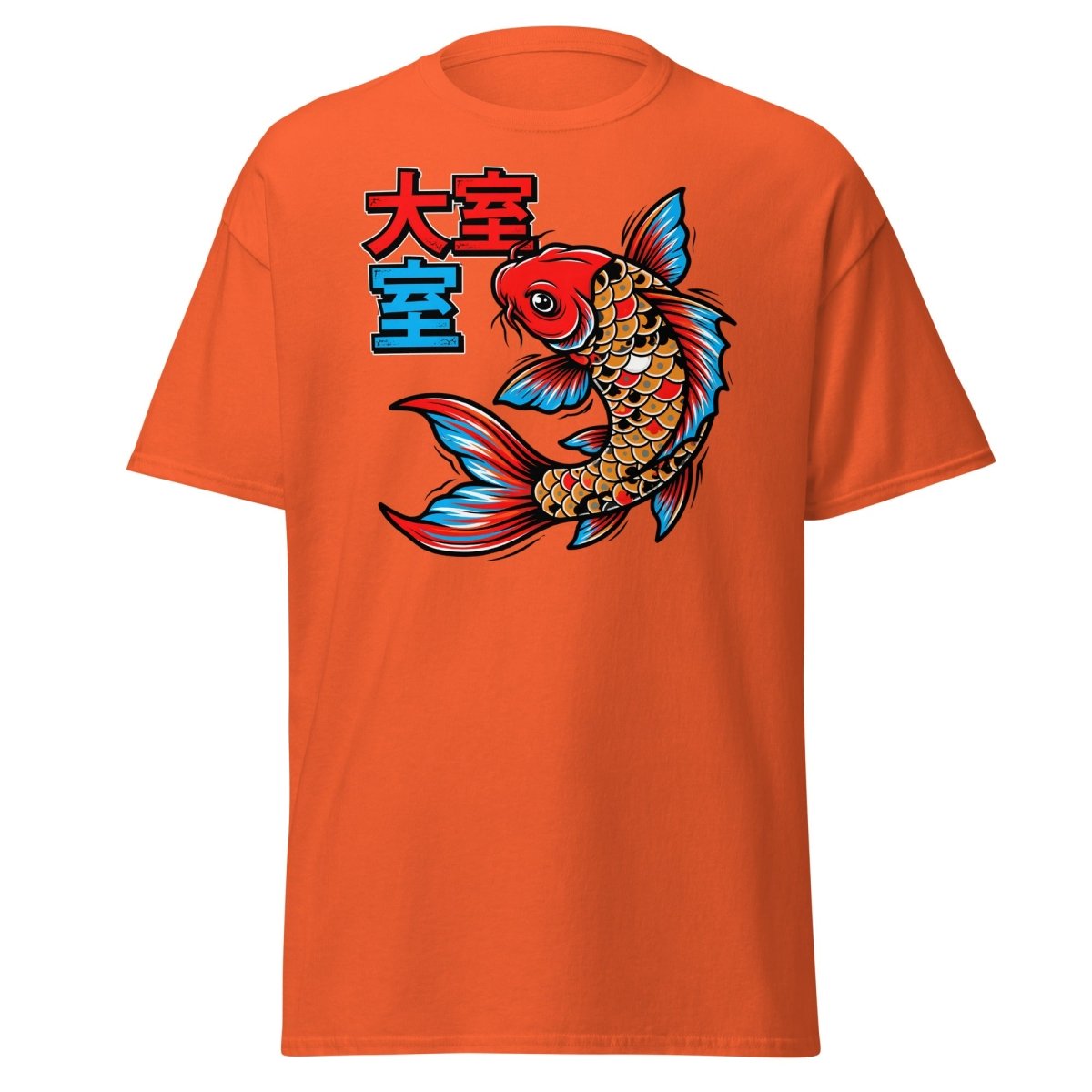 Japanese Koi Fish T-Shirt - Lucky Tattoo Art Tee - Orange - TeeRipple