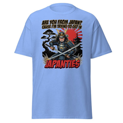 Japanties Samurai Funny T-Shirt - Adult Humor Pick Up Line - Carolina Blue - TeeRipple