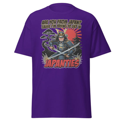 Japanties Samurai Funny T-Shirt - Adult Humor Pick Up Line - Purple - TeeRipple