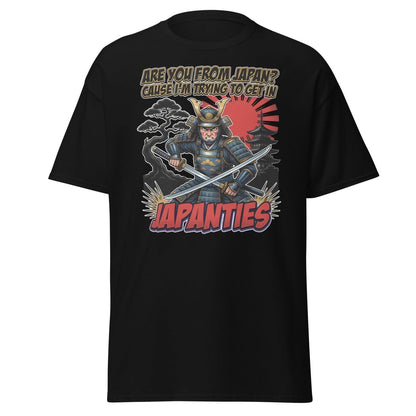 Japanties Samurai Funny T-Shirt - Adult Humor Pick Up Line - Black - TeeRipple