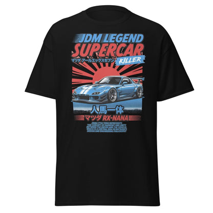 JDM Legend Mazda RX - 7 Supercar T-Shirt - Jinba Ittai - Black - TeeRipple