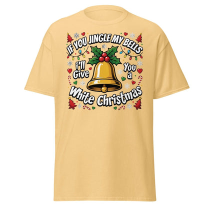 Jingle My Bells White Christmas Funny Adult T-Shirt - Yellow Haze - TeeRipple