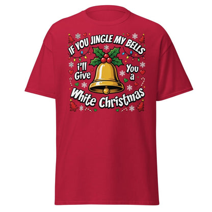 Jingle My Bells White Christmas Funny Adult T-Shirt - Cardinal - TeeRipple