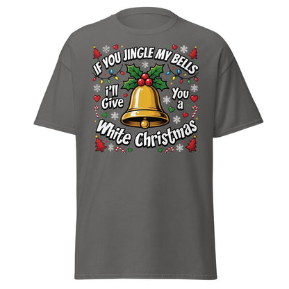 Jingle My Bells White Christmas Funny Adult T-Shirt - Charcoal - TeeRipple