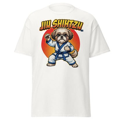Jiu Shihtzu Funny Karate Dog T-Shirt - White - TeeRipple