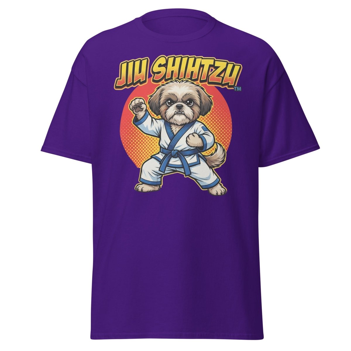 Jiu Shihtzu Funny Karate Dog T-Shirt - Purple - TeeRipple