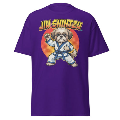 Jiu Shihtzu Funny Karate Dog T-Shirt - Purple - TeeRipple
