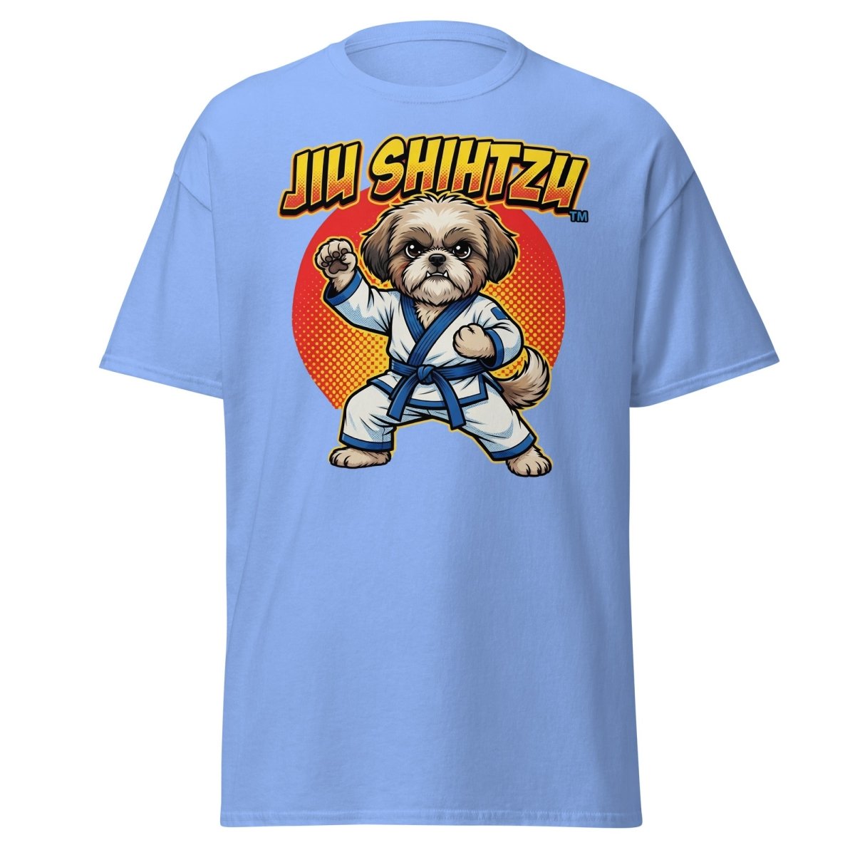 Jiu Shihtzu Funny Karate Dog T-Shirt - Carolina Blue - TeeRipple