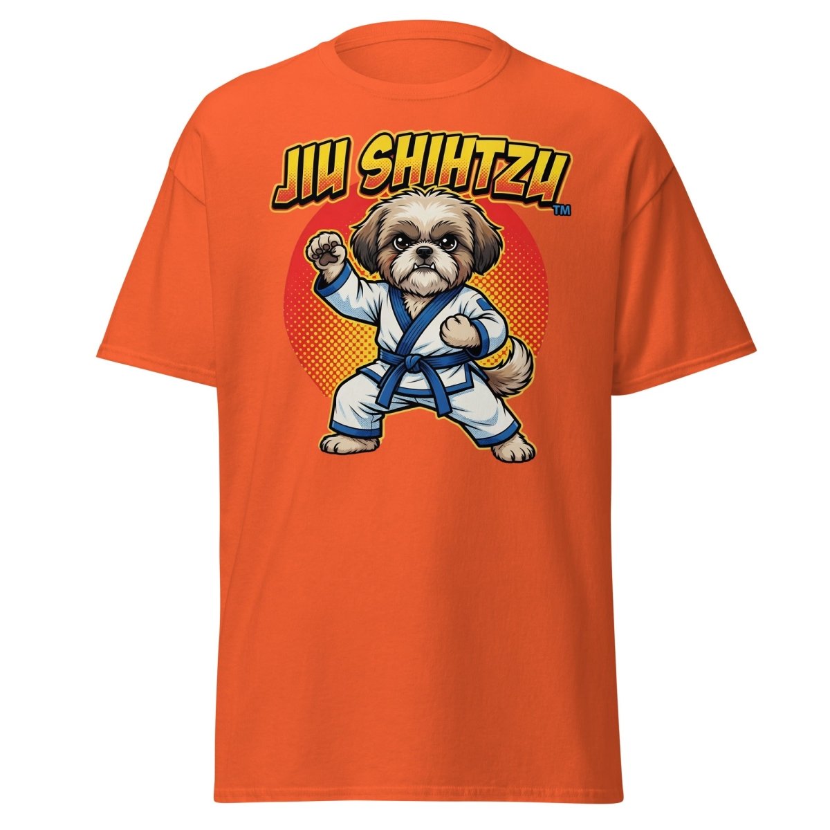 Jiu Shihtzu Funny Karate Dog T-Shirt - Orange - TeeRipple