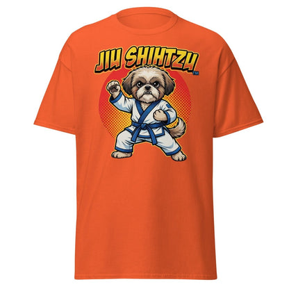 Jiu Shihtzu Funny Karate Dog T-Shirt - Orange - TeeRipple