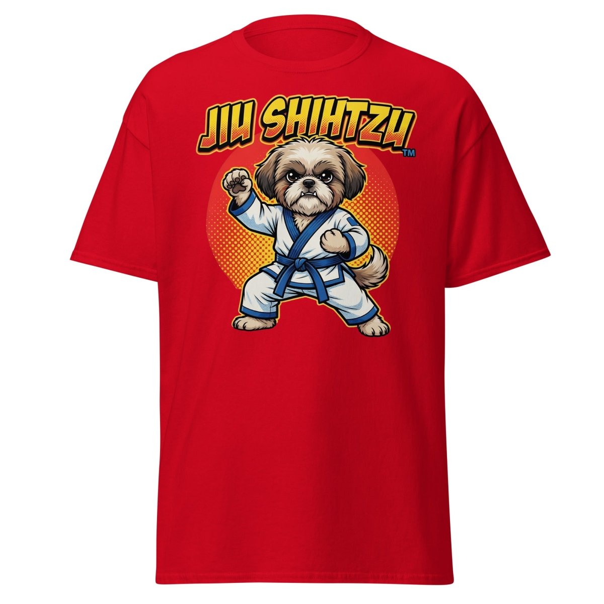 Jiu Shihtzu Funny Karate Dog T-Shirt - Red - TeeRipple