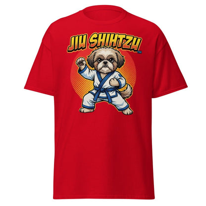 Jiu Shihtzu Funny Karate Dog T-Shirt - Red - TeeRipple