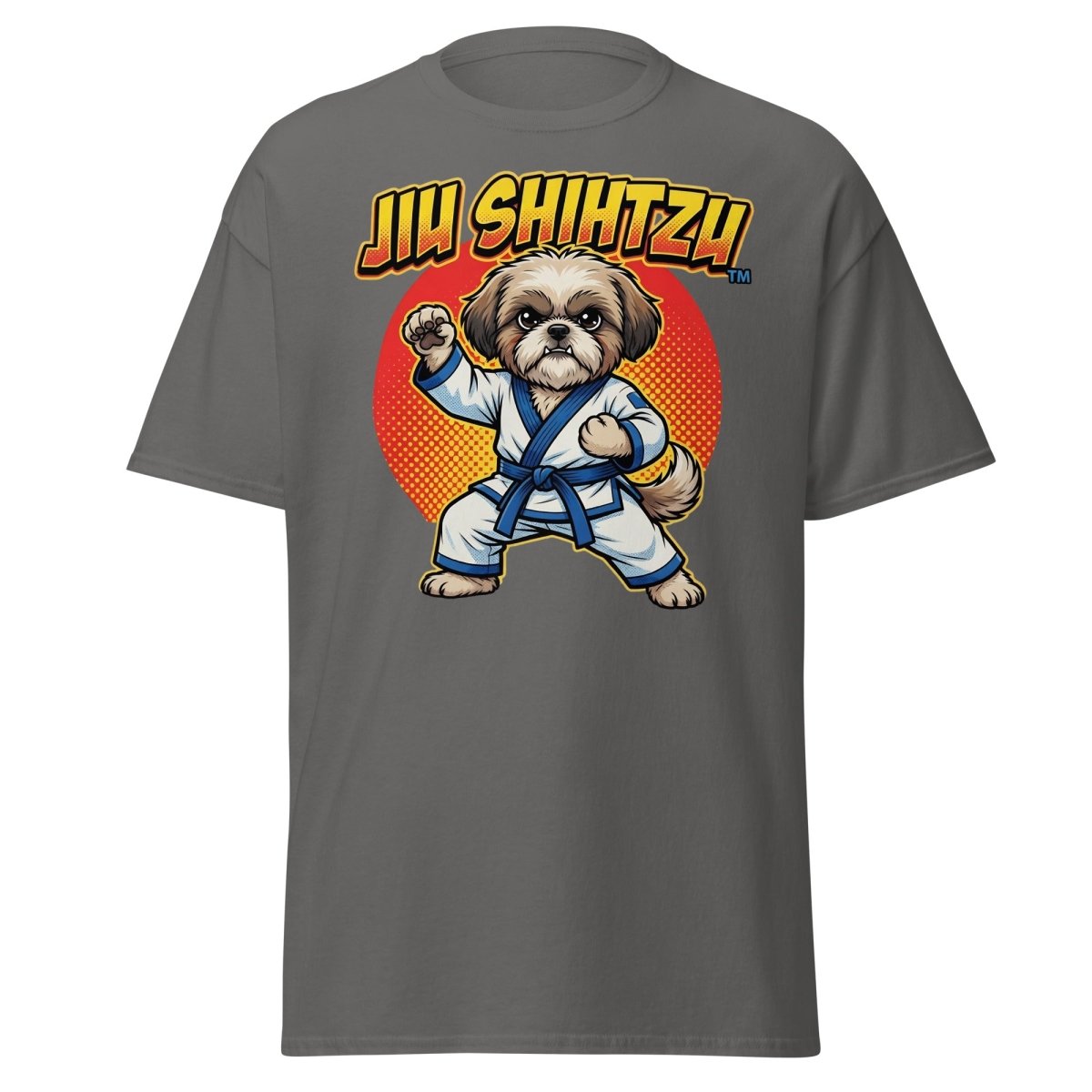 Jiu Shihtzu Funny Karate Dog T-Shirt - Charcoal - TeeRipple