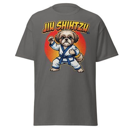 Jiu Shihtzu Funny Karate Dog T-Shirt - Charcoal - TeeRipple