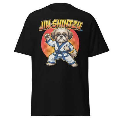 Jiu Shihtzu Funny Karate Dog T-Shirt - Black - TeeRipple